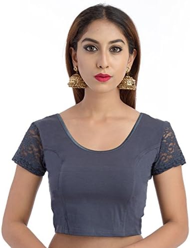 Lionize Women's Lycra Short Sleeve Scoopneck Stretchable Crop Top/Blouse