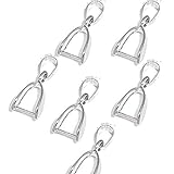 Rockin Beads 20pcs Nickel Steel Tone Ice Pick Pinch Clip Bails with Loop 9x21mm