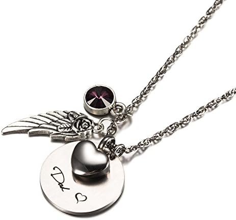 Cremation Jewelry for Mom/Dad Urn Ashes NecklaceMemorial for Loss of Loved One by CheKu (Dad February)