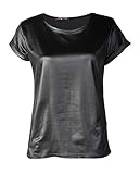 Forever Womens Celebrity Inspired Cap Sleeves Plain Wetlook Shiny Stretchy Top
