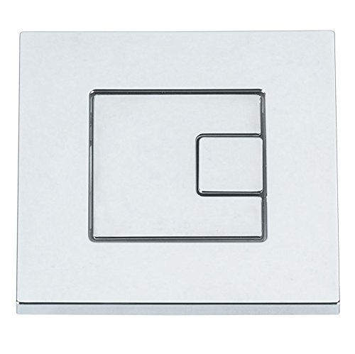 Bathroom Supastore Silver Toilet Tavistock Square Dual Flush Chrome SQFB 71mm x 71mm Porcelain Pneumatic Dual Flush