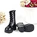 SODIAL(R) 1/4 BJD shoes boots top back zip top MSD DOD LUTS black