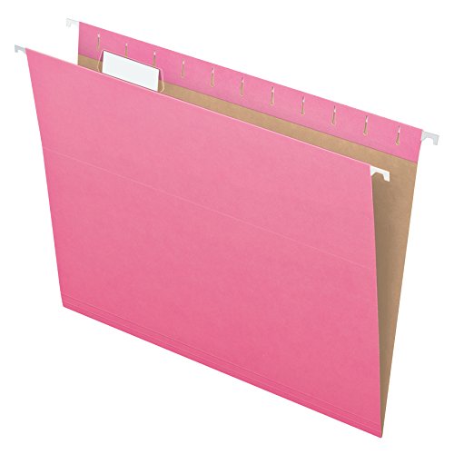 Pendaflex Essentials Hanging Folders, Letter Size, Pink, 25 per Box (81609)