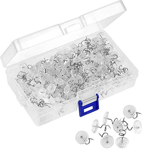 KUUQA 200 Pieces Twist Pins Clear Heads Bed Skirt Pins for Slipcovers and Bedskirts Decoration - Thumbnail 7