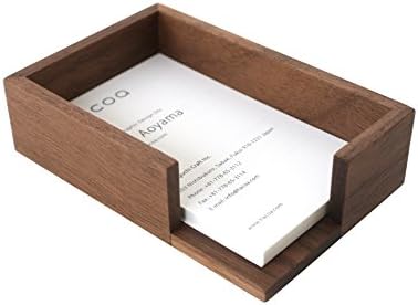 Hacoa H312 Card Tray, Wooden Tray for Business Cards Made of Precious Wood (Walnut)
