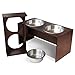 PetFusion Bamboo Elevated Dog Bowls; Cat Bowl | Raised Feeders w/Water Resistant Seal (Short 4