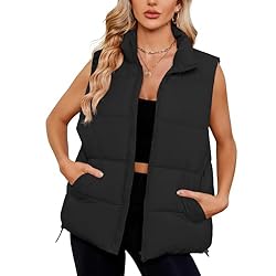 Century Star Black Puffer Vest for Women's