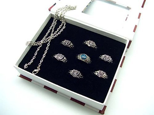 CTMWEB Katekyo Hitman Reborn Accessories - Set of Seven Rings and Necklace