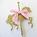 24PCS Carousel Toppers - Horse Cupcake Toppers - Carousel First Birthday - Horse Birthday Decor - Carousel Baby Shower - Gold Carousel Top