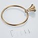 WINCASE Crystal Towel Ring, Black Hand Towel Holder, Bathroom Round Towel Hanger Racks Wall Mount (Antique Brass B)