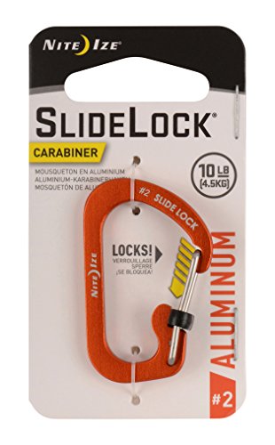Nite Ize CSLA2-19-R6 SlideLock Carabiner, #2, Orange