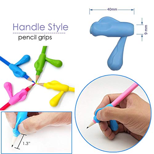 Pencil Writing Grips for Kids Handwriting 20 Pack Pencil Holder Utensils Pen Writing Aid Grip Posture Correction Tool with Comfortable Ergonomic Writing - Thumbnail 3