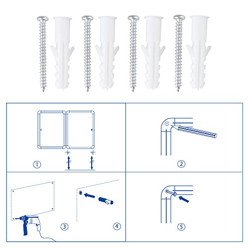 Swansea Lockable Noticeboard Bulletin Pin Cork Boards Tamper Proof with Mounting Screws 28×26 inch (6xA4)