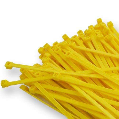 100 X 100MM X 2.5MM YELLOW HIGH QUALITY CABLE TIES PLASTIC NYLON ZIP TIE WRAPS