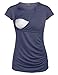 Milk Nursingwear Side-Shirred Nursing Top in Short Sleeves