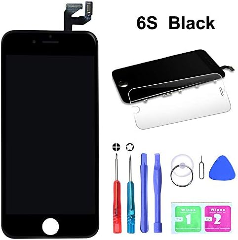 HTECHY Compatible with iPhone 6s Black Screen Replacement(4.7") - Replacement for iPhone 6s Digitizer LCD Touch Screen Display Assembly with Complete Repair Tools Kit and Screen Protector