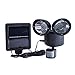 TechKen Solar Security Light Dual Head Solar Motion Sensor 22 LED Waterproof Outdoor Lamp Light Bright White Garden Light (adjustable) (Black)