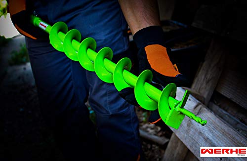 WERHE Profi Bohrer für Erdbohrer 100 mm Pfahlbohrer Brunnenbohrer präzise Bohrspitze Doppelspiral Hartmetall eco Farbe – Bild 7