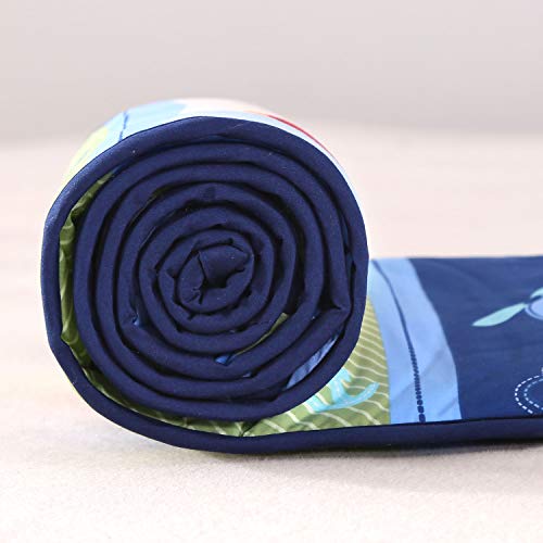 Wowelife Baby Crib Bumpers Blue Breathable Baby Bed Bumper Pads 4 Piece Cars and Plane for Baby Boys and Girls(Blue Airplane)