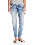 Miss Me Women's Distressed Plaid Skinny Jean
