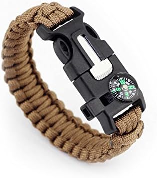 5 in 1 Multifunctional Paracord Bracelet ,with Compass Flint, Fire Starter Scraper Whistle ,Gear Emergency Tactical Survival Gear| Compass &amp; Scraper/Knife| Wilderness Survival-Kit For Camping/Fishing
