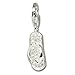 SilberDream Charm flipflop white Zirconia 925 Sterling Silver Pendant Lobster Clasp FC217W