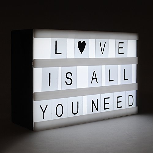 Cinema Light Box, Light Box with Letters, Cinematic Light Box, Light Up Box, Cinema Box, Letter Light Box, Light Up Sign, 100 Letters, LED Light and USB Cable, 5.9" x 3.8" x 1.7"