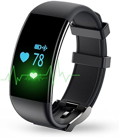Fitness Tracker, Touch Screen Wrist Heart Rate Monitor, Bluetooth 4.0 Smart Bracelet for Android and IOS (Black)