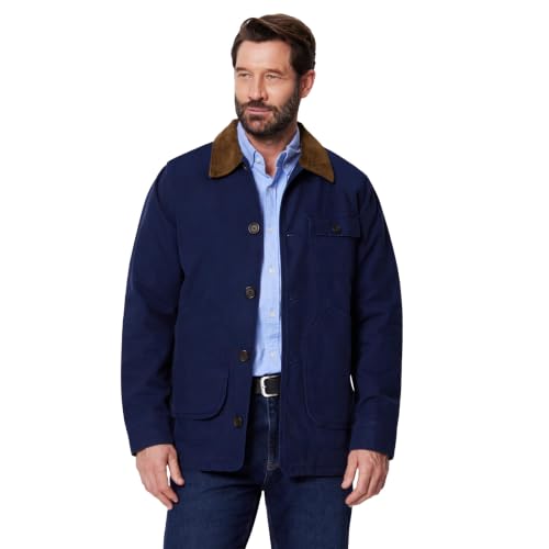 Amazon Essentials Men's Cotton Canvas Barn Jacket, Navy, L