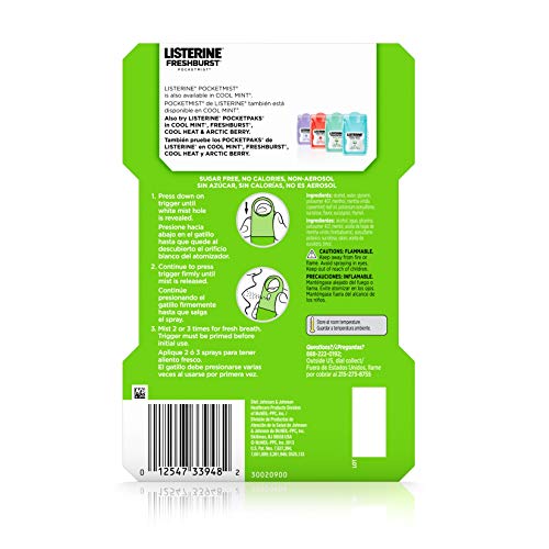 image for Listerine Freshburst Pocketmist Fresh Breath Mist, Non-Aerosol Sugar-F