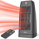 1500W Oscillating Ceramic Tower Heater with Remote Control, Timer, Two Speeds, Fast Heating for Middle Rooms, Office Floor, Powerful, Quiet and Portable, ETL Approved