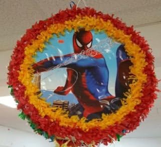 Spider Man Pinata With Pull String - Party Game &amp; Candy Holder