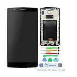 Teseko LCD Display Touch Screen Digitizer + frame For LG G4 H810 H811 H815 VS986 LS991 ( Black with High quality tools )