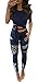 WorkTd Womens Criss Cross Bandage Wrap Crop Top Crew Neck Tie Shirts