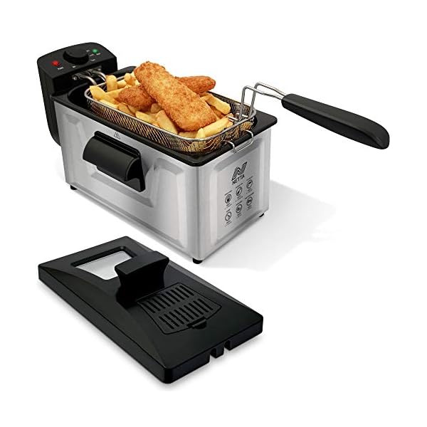 NETTA 3L Deep Fat Fryer with a Viewing Window, 700g Capacity, Temperature Control, Non-Slip Feet, Easy Clean, Powerful…
