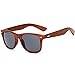 Long Keeper Wood Sunglasses for Men Women Vintage Real Wooden Arms Glasses (Brown, Grey)