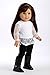 DreamWorld Collections - Just Fun - 3 Piece Outfit - White Blouse, Black Leggings and Black Boots - Clothes Fits 18 Inch American Girl Doll (Doll Not Included)