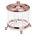 InterDesign York Lyra Vanity Cotton Swab Holder Canister Clear, Rose Gold