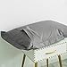 SUSYBAO Gray Duvet Cover Twin Size 100% Cotton 2 Pcs Set 1 Solid Color Single Duvet Cover with Zipper Ties 1 Pillow Sham Hotel Collection Grey Bedding Set Soft Lightweight