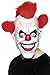 Smiffys Clown 3/4 Mask, Red & White, with Hair