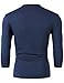 H2H Mens Smart Casual Slim Fit Henley T-Shirt 3/4Sleeves BLUE US L/Asia XL (CMTTS0194)