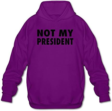 Men's Long Sleeve Cotton Hoodie Not My President.png SweatshirtPurple