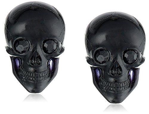 Tarina Tarantino "Classic" Black Lucite Skull Post Earrings