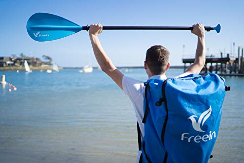 Freein Explorer Inflatable SUP - Stand Up Paddle Board - 11' Long, 33" Wide, 6" Thick - Includes Adjustable Floating Paddle, Double Action Pump, Backpack, Ankle Leash, Repair Kit, Dry Bag - Thumbnail 5