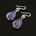 Chuvora 925 Sterling Silver Hand Painted Glass Multicolored Blue Purple Peacock Feather Teardrop Dangle Earrings for Women