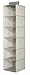 mDesign Chevron Fabric Hanging Closet Storage Organizer, for Clothing, Sweaters, Shoes, Accessories - 6 Shelves, Taupe/Natural