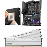 Micro Center CPU Motherboard Memory Combo: AMD Ryzen 7 9800X3D CPU Processor + ASUS TUF Gaming B850-E Motherboard + KLEVV Bolt V DDR5 32GB (2x16GB) 6400MHz CL30 Ram Memory White