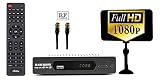 Digital Converter Box + Flat Antenna for Recording & Viewing Full HD Digital Channels for Free (Instant & Scheduled Recording, 1080P HDTV, HDMI Output, 7 Day Program Guide & LCD Screen) RF Cable