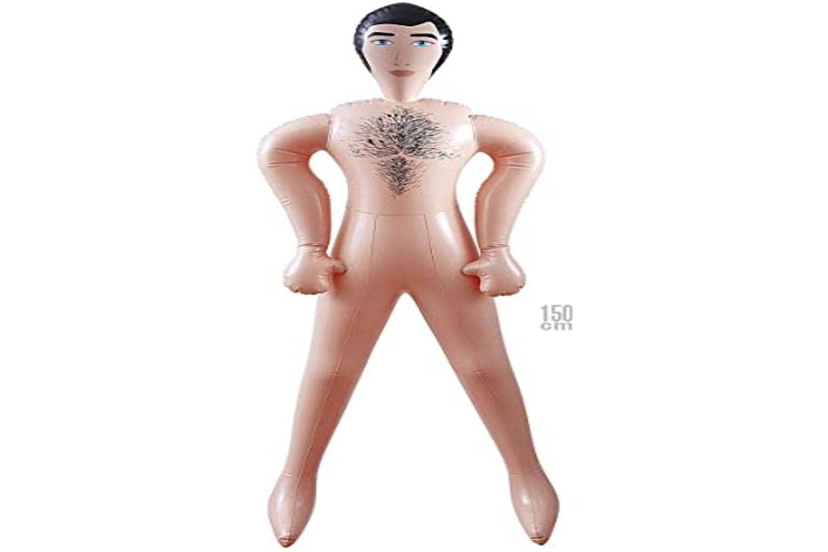 Inflatable Male Doll 150cm Hen & Stag Theme Inflatable Blow-Up Party Decoration for Fancy Dress Accessory