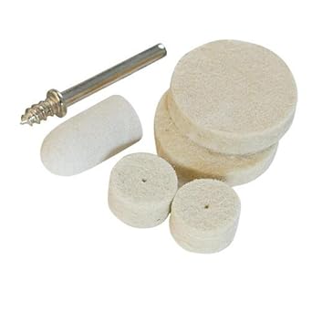 6 Piece Felt Polishing Kit -3.1mm Mandrel & 5 Felt Wheels